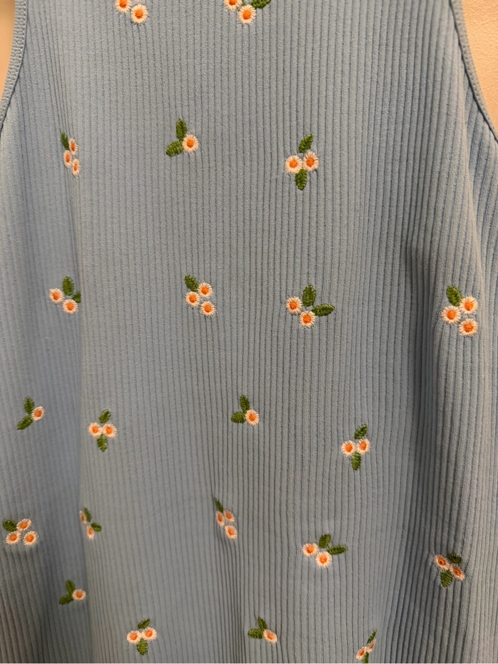 Zara Limitless Contour Embroidered Floral Ribbed Racerback Dress - Picture 5 of 7